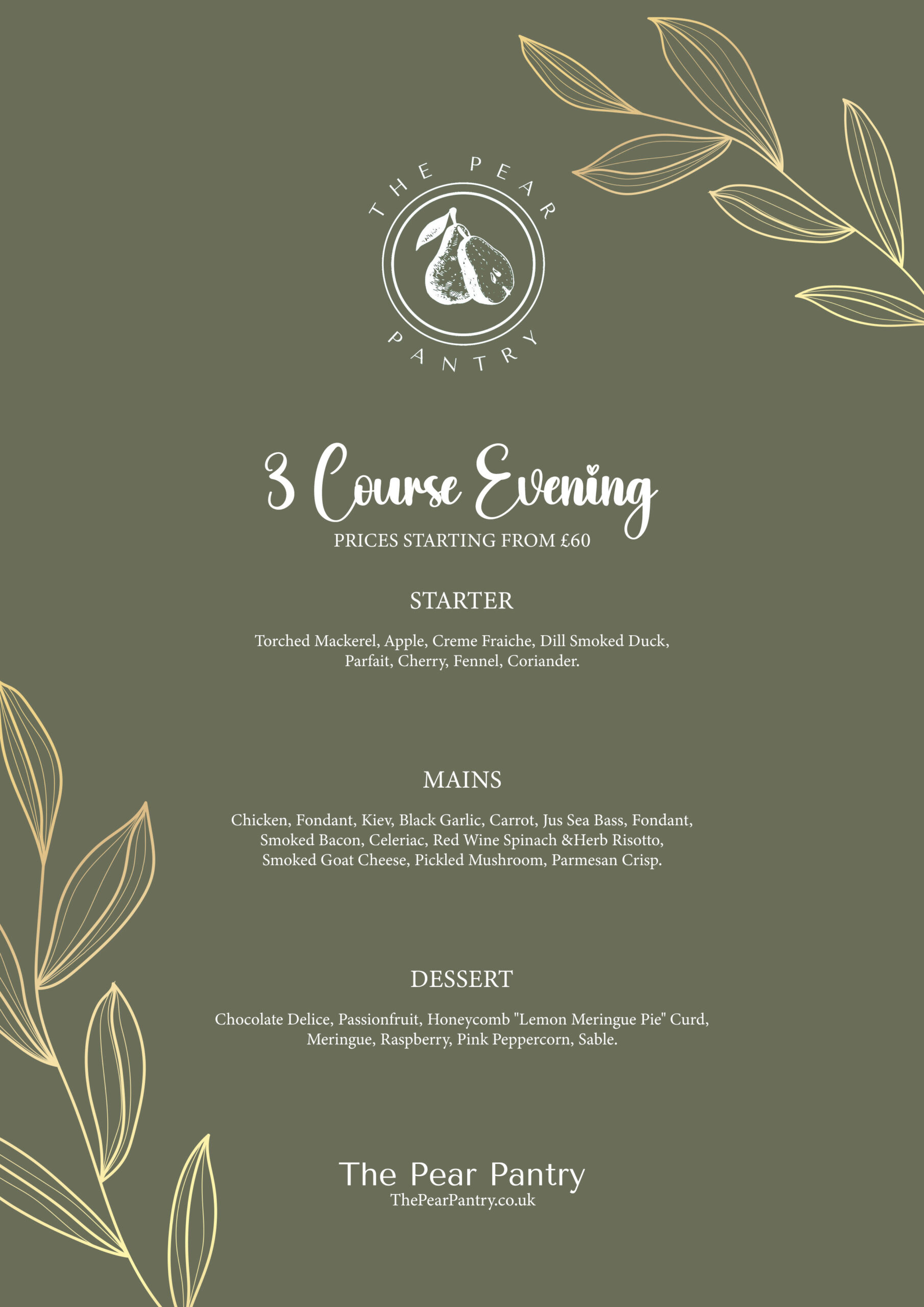 3 Course Evening Catering | Somerset Catering Company
