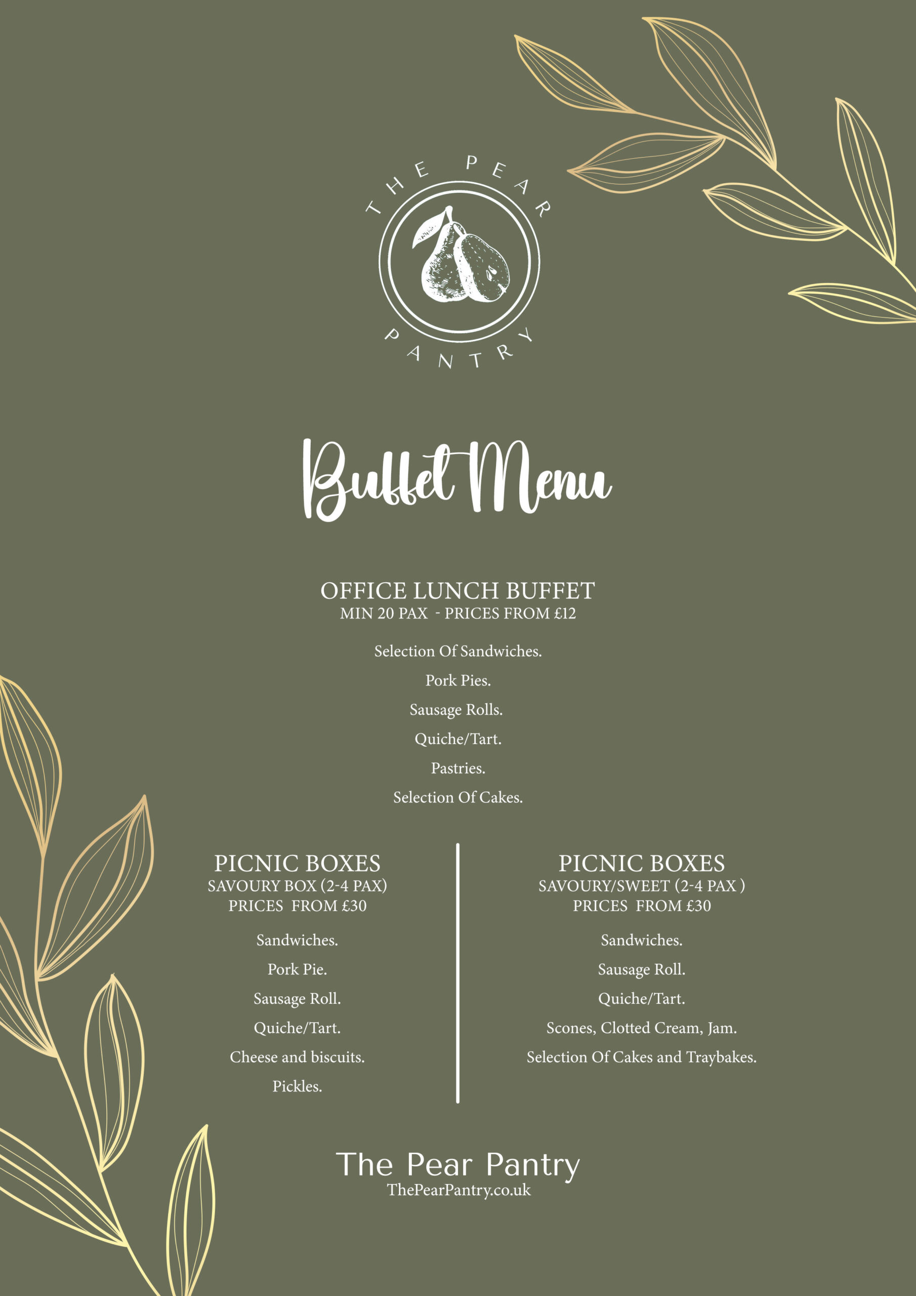 Buffet Menu | Somerset Catering Company